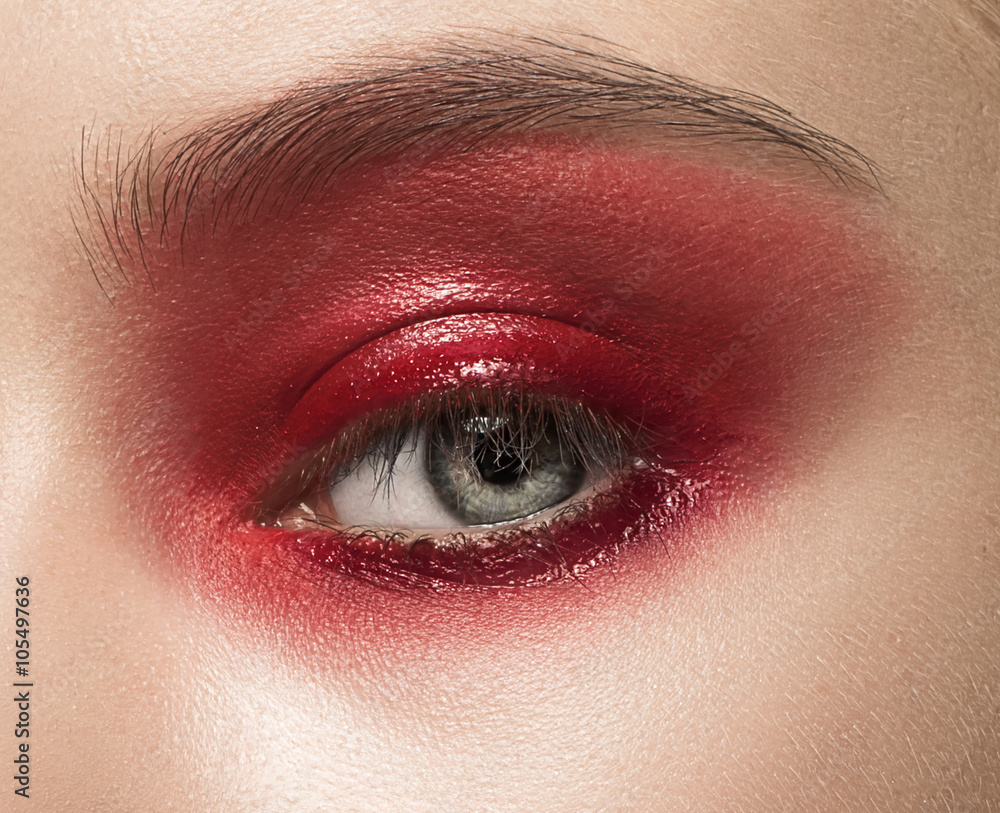 Obraz premium Close-up shot of female eye with makeup