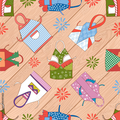 colorful  kitchen aprons isolated seamless  background