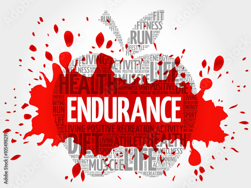 ENDURANCE apple word cloud, health concept