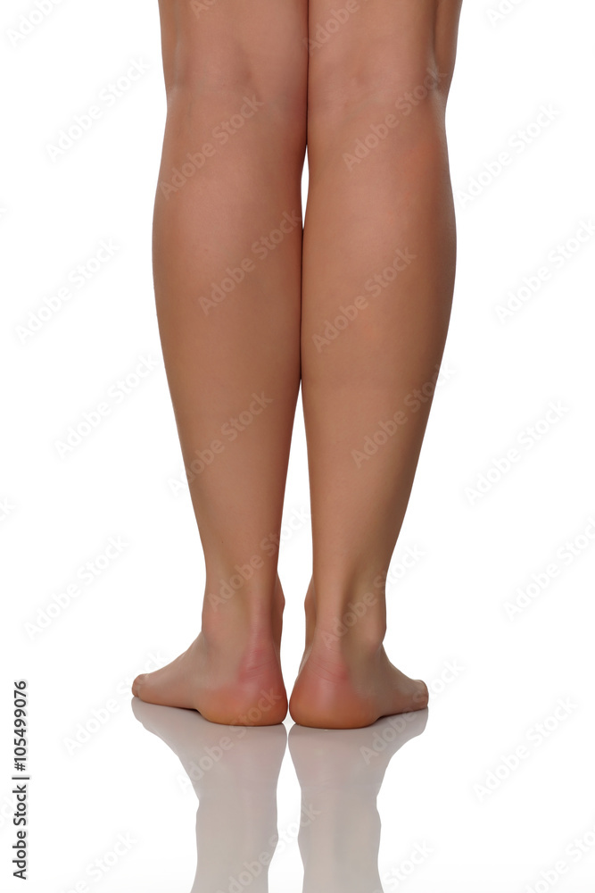 back view of female legs and feet Stock Photo
