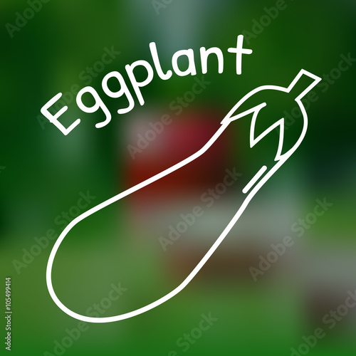 Thin line eggplant icon