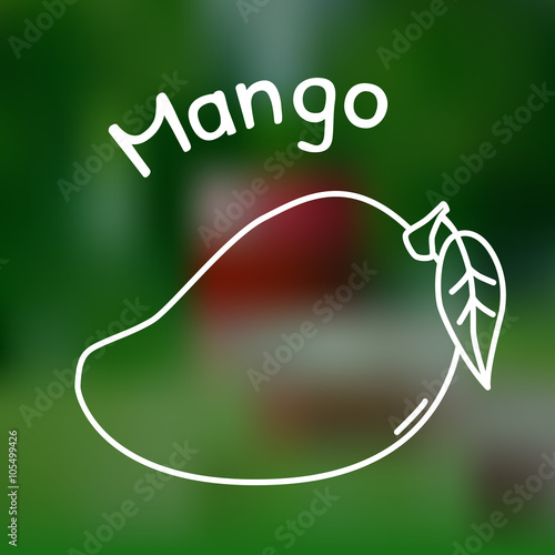 Thin line mango icon