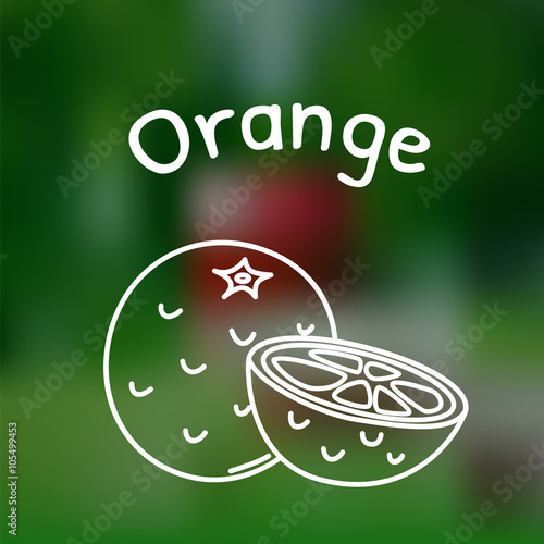 Thin line orange icon
