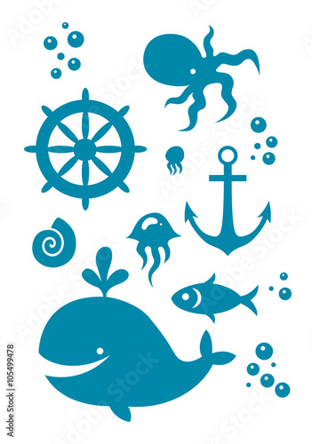 Sea icons set
