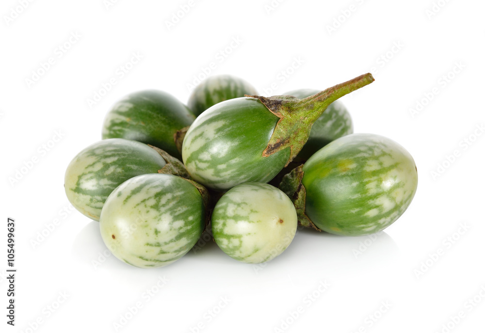 eggplant with stem on white background eggplant with stem on white background