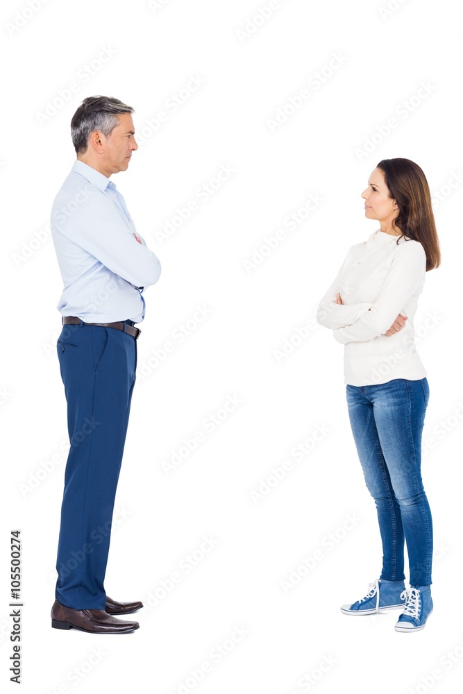 Couple arguing while standing Couple arguing while standing