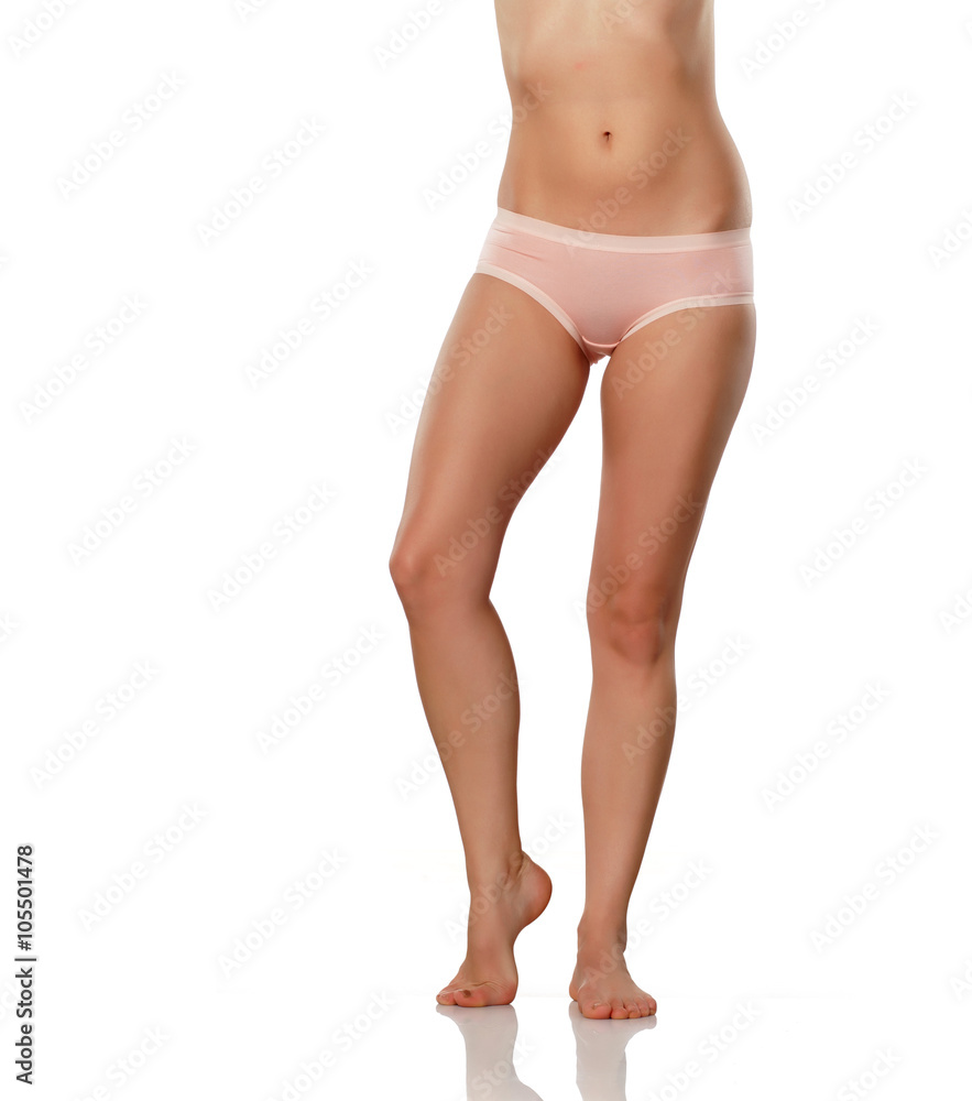 front view of beautiful women legs and pink panties front view of beautiful women legs and pink panties