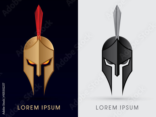 Roman or Greek Helmet , Spartan Helmet, Head protection, warrior graphic vector.