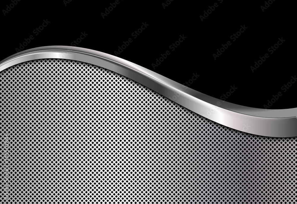 Silver and black metallic background. Abstract vector illustration ...