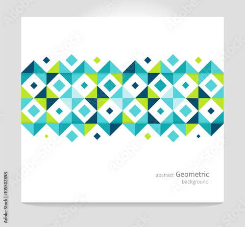 Modern Geometric Abstract background blue & green squares. minimalistic design creative concept
