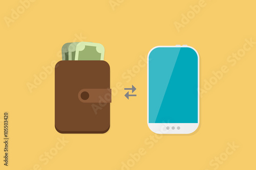 Mobile Payment: Flat lay vector illustration