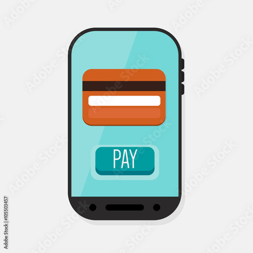 Mobile Payment: Flat lay vector illustration