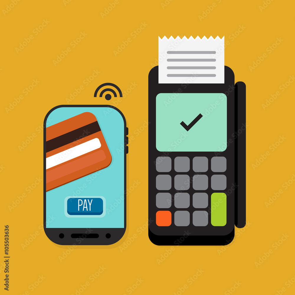 Mobile Payment: Flat lay vector illustration Mobile Payment: Flat lay vector illustration