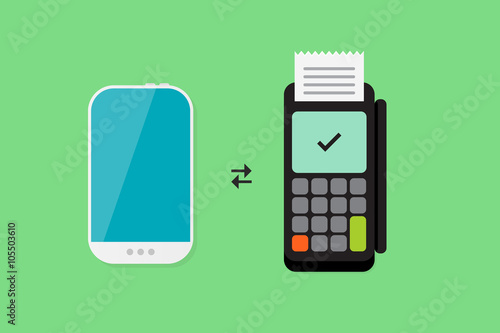 Mobile Payment: Flat lay vector illustration