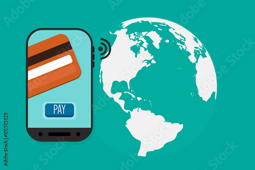 Mobile Payment: Flat lay vector illustration