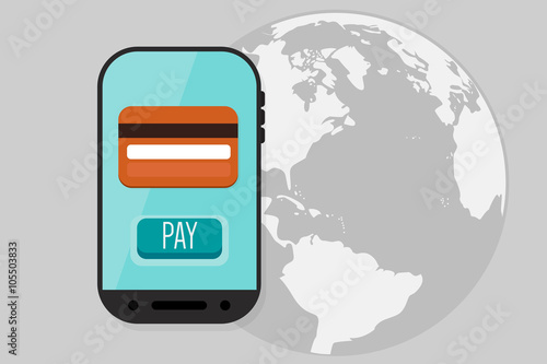 Mobile Payment: Flat lay vector illustration