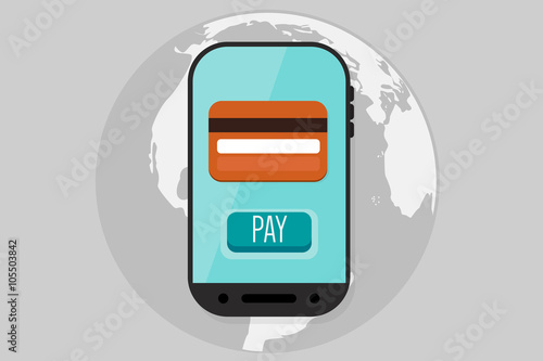 Mobile Payment: Flat lay vector illustration
