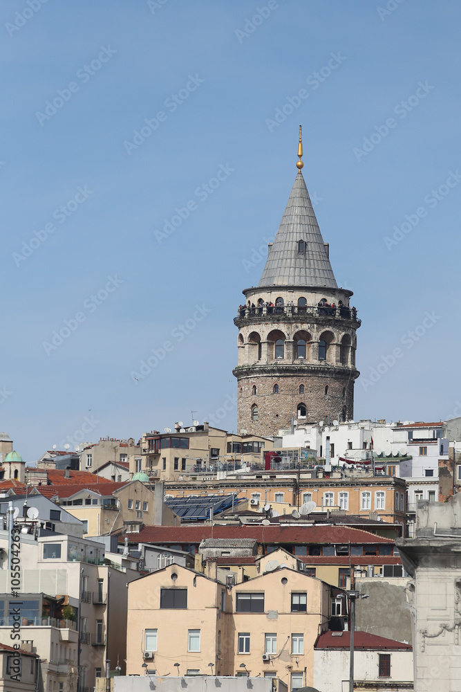 Galata Tower in Istanbul City, Turkey