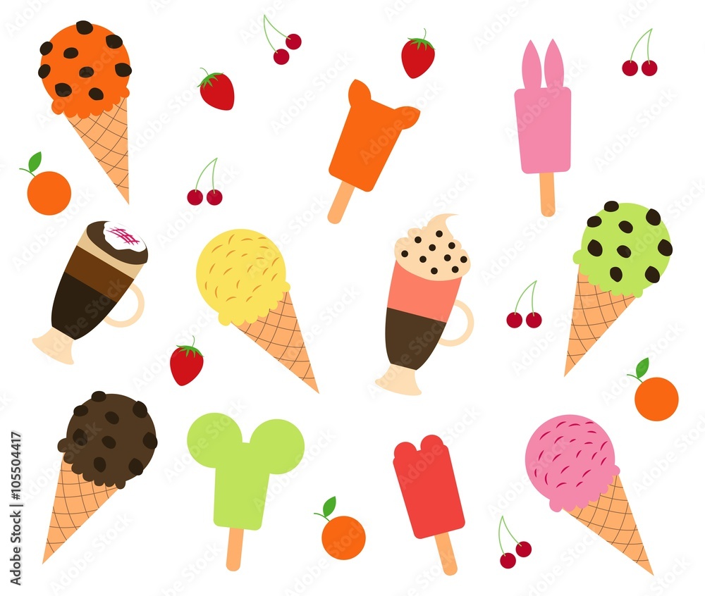 Vector of Ice cream and Coffee Vector of Ice cream and Coffee