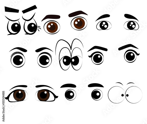 Eye Cartoon Action Style Vector