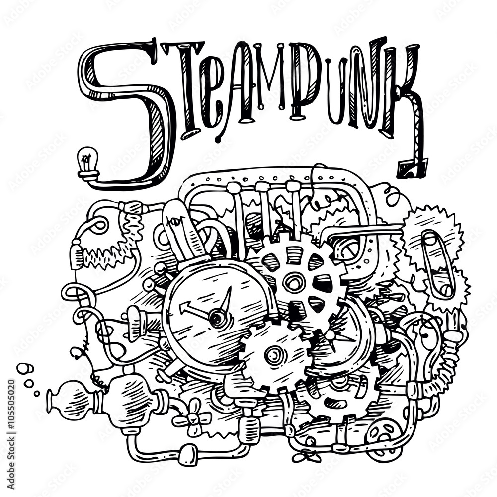 sketch steampunk mechanism sketch steampunk mechanism