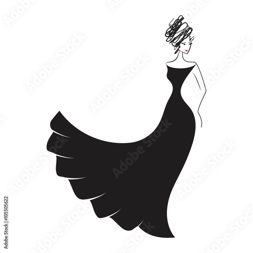 woman in the ball gown black