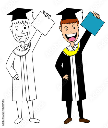 Vector Illustration of Graduate Man