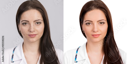 Fotografía woman,  before and after retouch