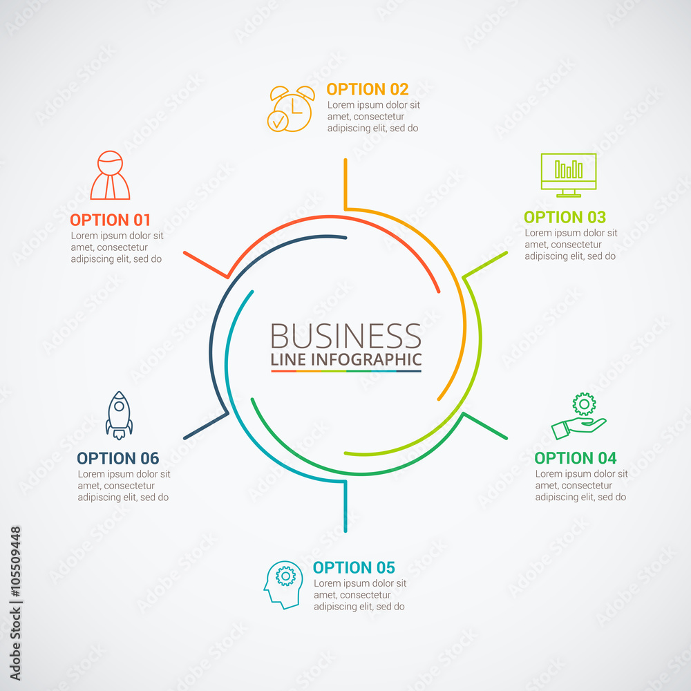 Obraz premium Thin line flat circle for infographic.