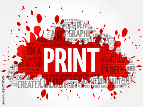 PRINT word cloud, creative business concept background