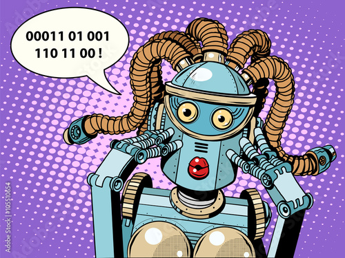 woman robot surprised