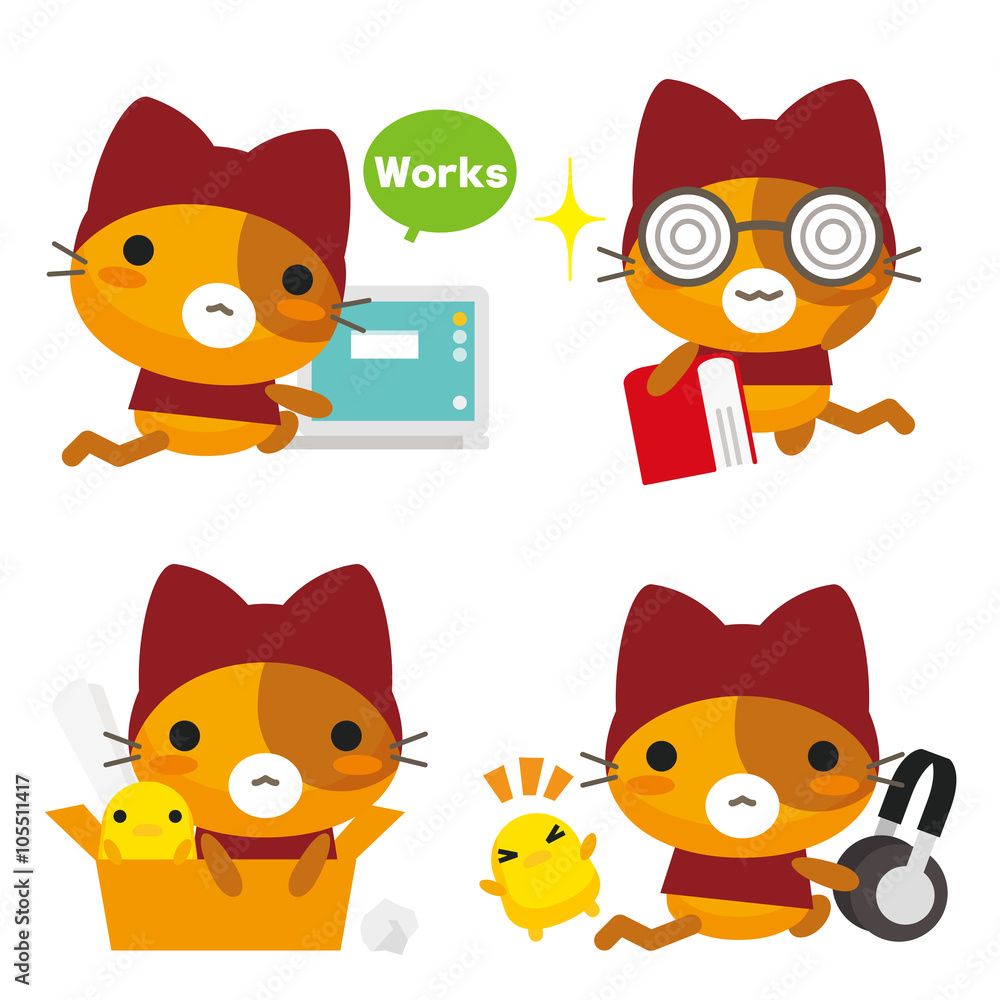 Obraz premium ネコとーく。赤ずきん 余暇