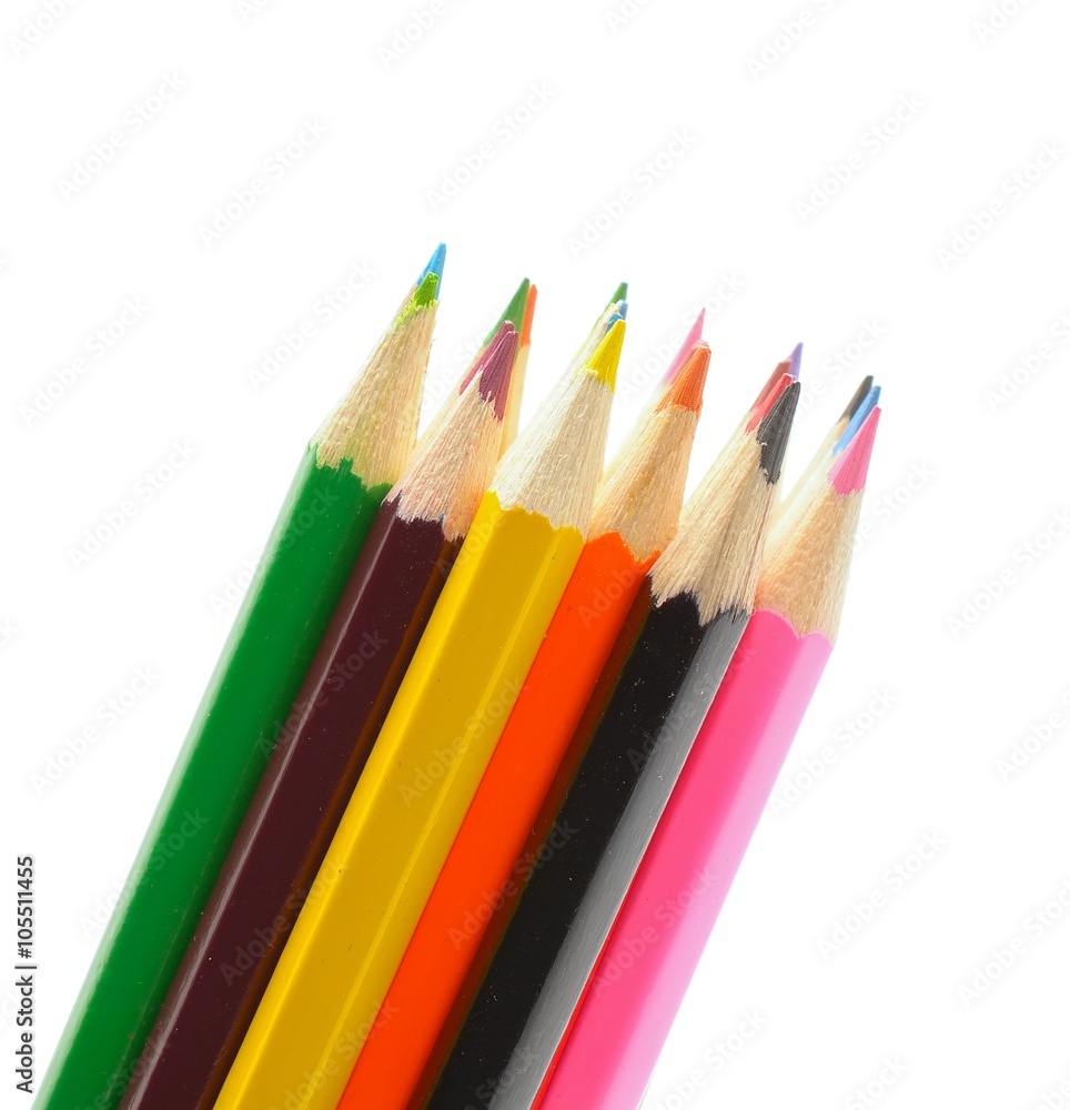 Fototapeta premium pencils isolated on white background