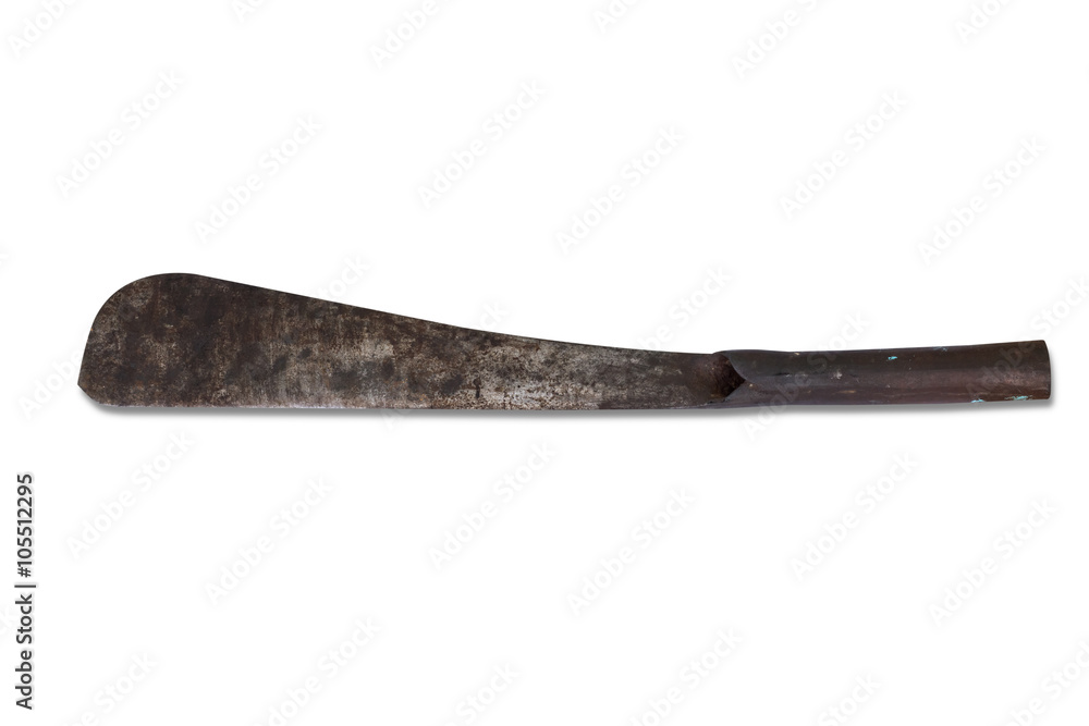 Rusty big knife isolated on white background Rusty big knife isolated on white background