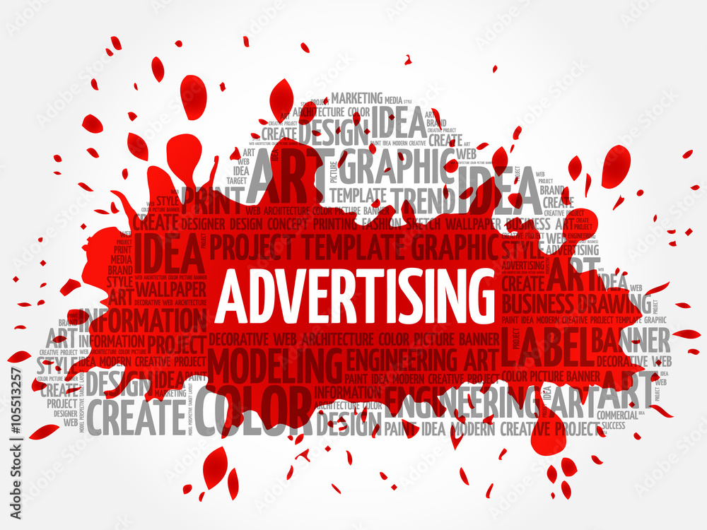 ADVERTISING word cloud, creative business concept background ADVERTISING word cloud, creative business concept background