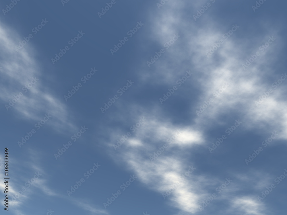 View of the sky with white clouds in blue environment. Without land and objects