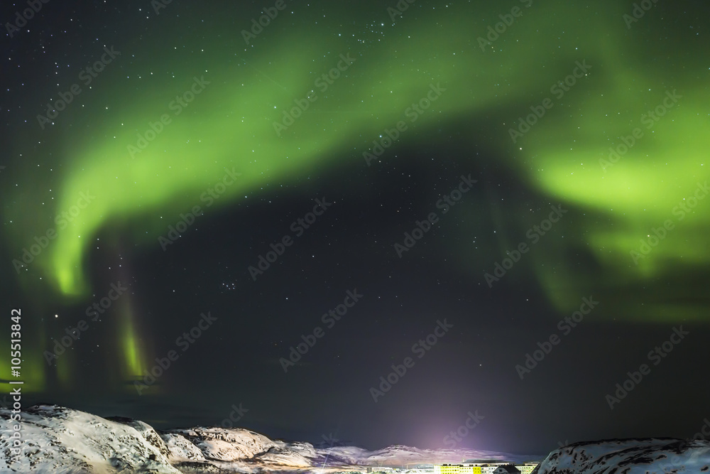 Aurora, Barents Sea coast, Russia