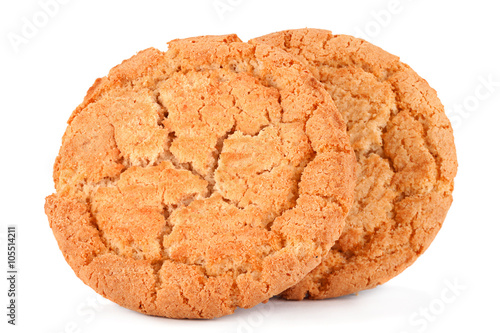 Baked biscuit on white