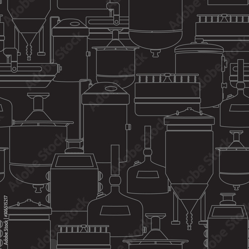 Seamless background with beer brewing process