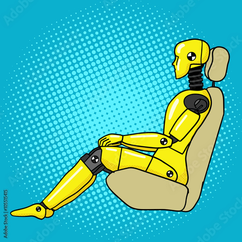 Crash test dummy pop art style vector