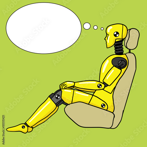 Crash test dummy pop art style vector