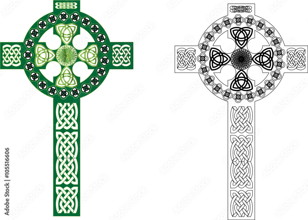 Celtic Cross With Ornaments, Abstract Vector Illustration. Stock Vector |  Adobe Stock