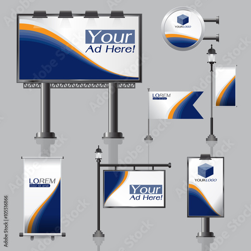 vector Outdoor advertising design for company with color circles
