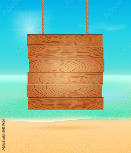 Beautiful seaside view poster. Vector background.