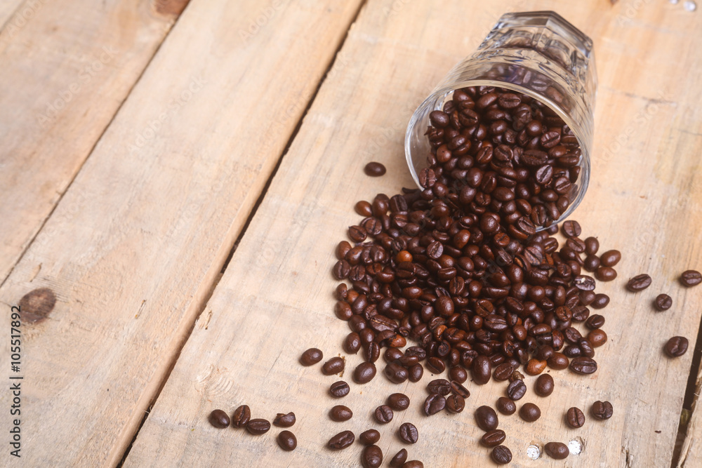 Coffee beans over table Coffee beans over table