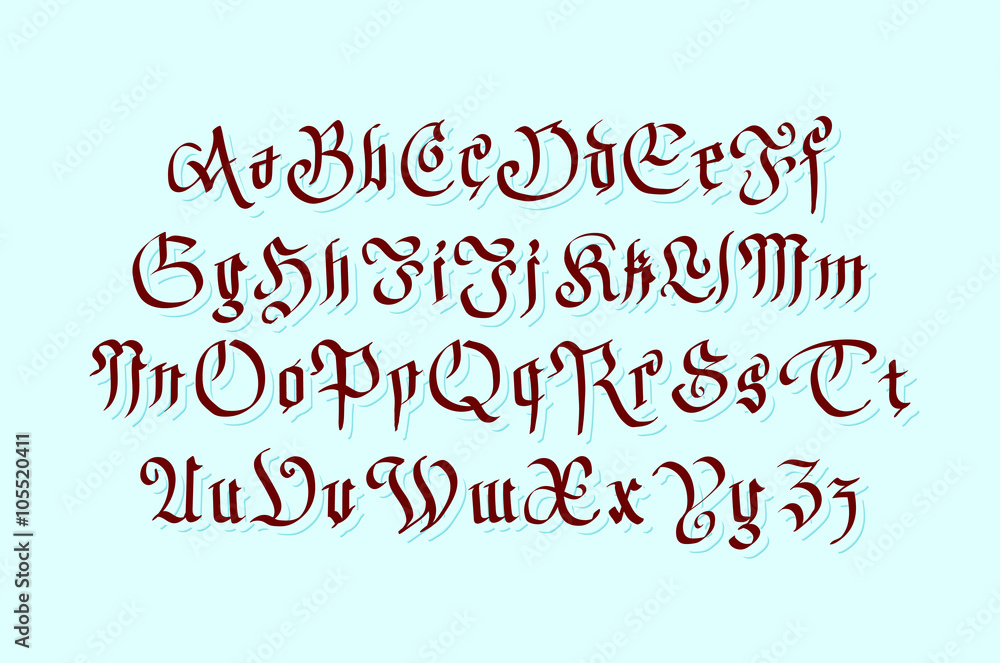 gothic retro style font with grunge gothic retro style font with grunge