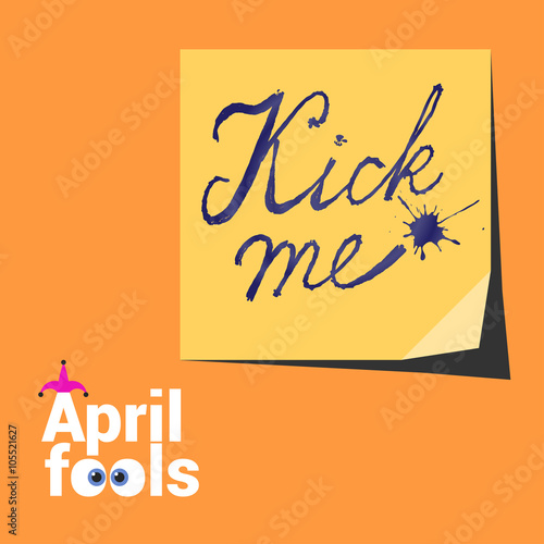 April Fool vector concept design. Funny template illustration