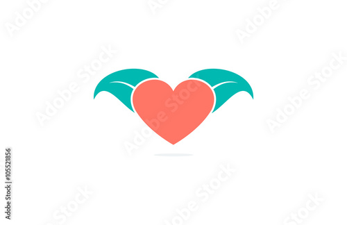 fly heart leaf logo