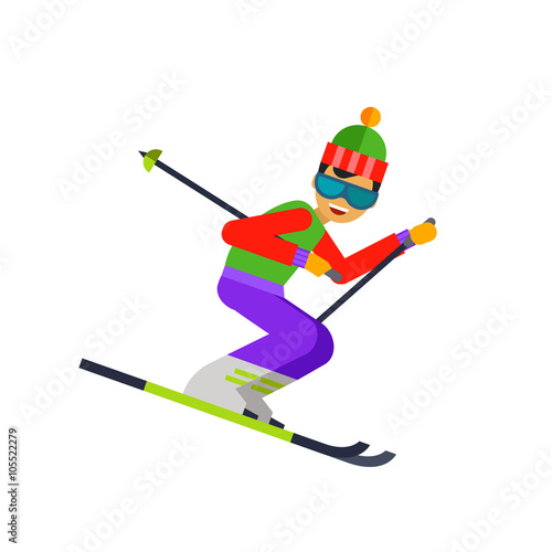 Funny skier icon