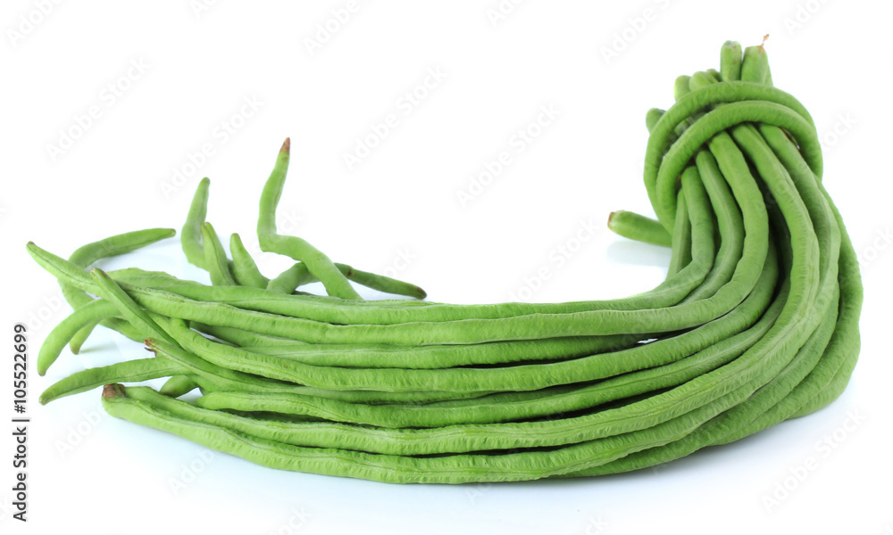 green beans on white background green beans on white background